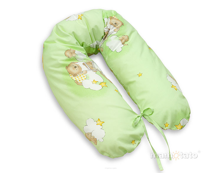 MAMO-TATO Poduszka dla ciężarnych kobiet Drabinki z misiami na zielonym tle