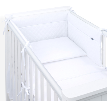 MAMO-TATO 3-el pościel do łóżeczka 60x120 MUŚLIN DOUBLE GAUZE dla niemowląt 90x120 - Biały
