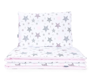 MAMO-TATO Bed linen set 140x200 - Starmix różowy / róż