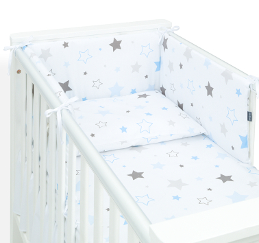 MAMO-TATO 3-el pościel dla niemowląt do łóżeczka 70x140 - Gwiazdozbiór niebieski
