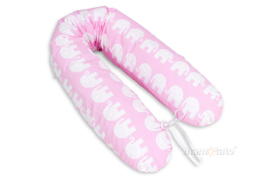 MAMO-TATO Poszewka na poduszkę dla kobiet w ciąży Słoń różowy