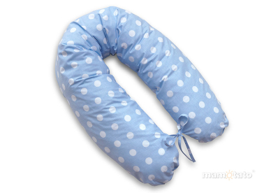 MAMO-TATO Poszewka na poduszkę dla kobiet w ciąży Grochy niebieskie
