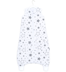 MAMO-TATO Śpiworek 0,5 TOG niemowlęcy muślinowy z nogawkami 80 - 98 "M" - Duże gwiazdy