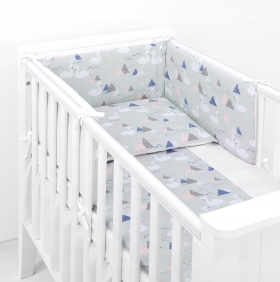 MAMO-TATO 3-el dwustronna pościel 100x135 dla niemowląt BEST do łóżeczka 60x120 Łabędzie popiel / biały