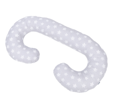 MAMO-TATO Poduszka dla kobiet w ciąży XXL "C" - Gwiazdki bąbelkowe białe duże