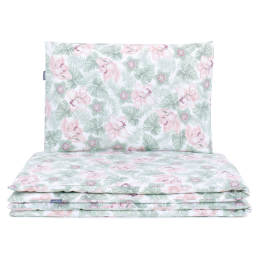 MAMO-TATO Bed linen set 140x200 - Kwiaty w liściach