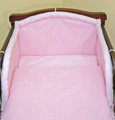 MAMO-TATO Ochraniacz do łóżeczka 70x140 Krateczka różowa
