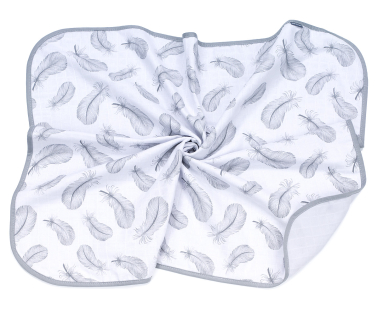 MAMO-TATO Two-layer muslin blanket for children and babies - Piórka popiel / popiel