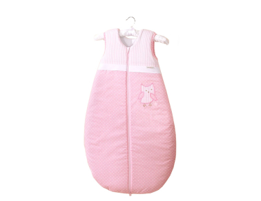 MAMO-TATO Śpiworek 2,5 TOG  niemowlęcy 62 - 80 "S" haftowany Sówki uszatki różowe