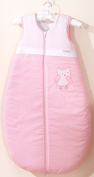 MAMO-TATO Śpiworek niemowlęcy do 18 m-ca haftowany Sówki uszatki różowe