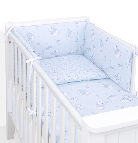 MAMO-TATO 3-el dwustronna pościel dla niemowląt 90x120 PREMIUM do łóżeczka 60x120 - Sen błękit