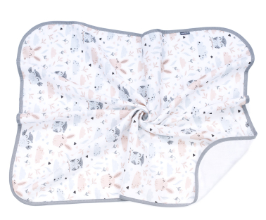 MAMO-TATO Two-layer muslin blanket for children and babies - Polana / biały