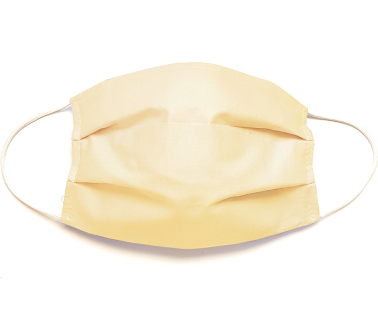Maseczka bawełniana na twarz z kieszenią na filtr - Kremowy żółty