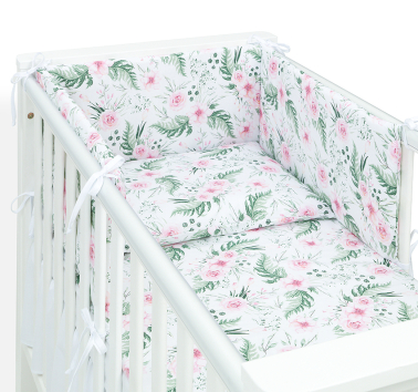 MAMO-TATO 3-el pościel dla niemowląt do łóżeczka 60x120 - Różany ogród