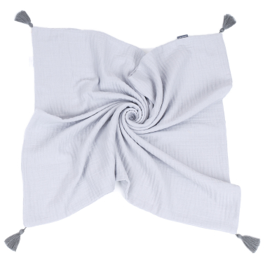 MAMO-TATO Double Gauze muslin blanket for children and babies with tassels - Popiel