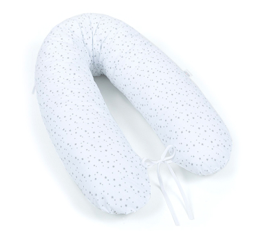 MAMO-TATO Poduszka dla ciężarnych kobiet Mini gwiazdki szare na bieli