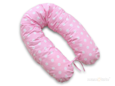 MAMO-TATO Poszewka na poduszkę dla kobiet w ciąży Grochy różowe