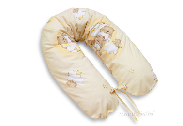 MAMO-TATO Poszewka na poduszkę dla kobiet w ciąży Drabinki z misiami na kremowym tle