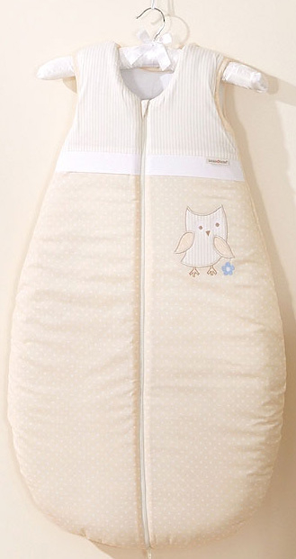 MAMO-TATO Śpiworek niemowlęcy do 18 m-ca haftowany Sówki uszatki biszkoptowe