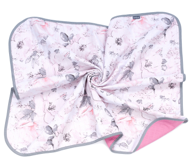 MAMO-TATO Two-layer muslin blanket for children and babies - Peonie / turmalin